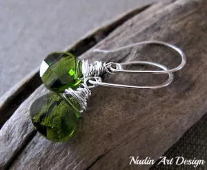 Emerald Crystals Dangle Earrings