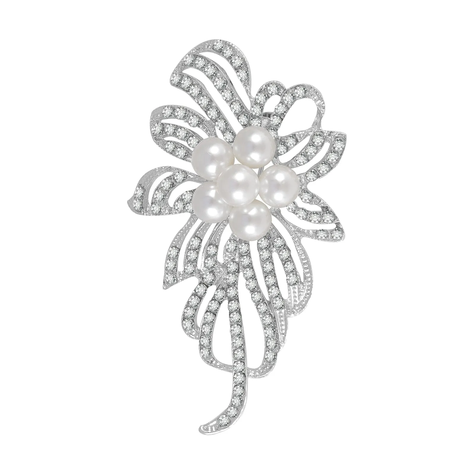 Enamel Flower Rhinestone Brooches