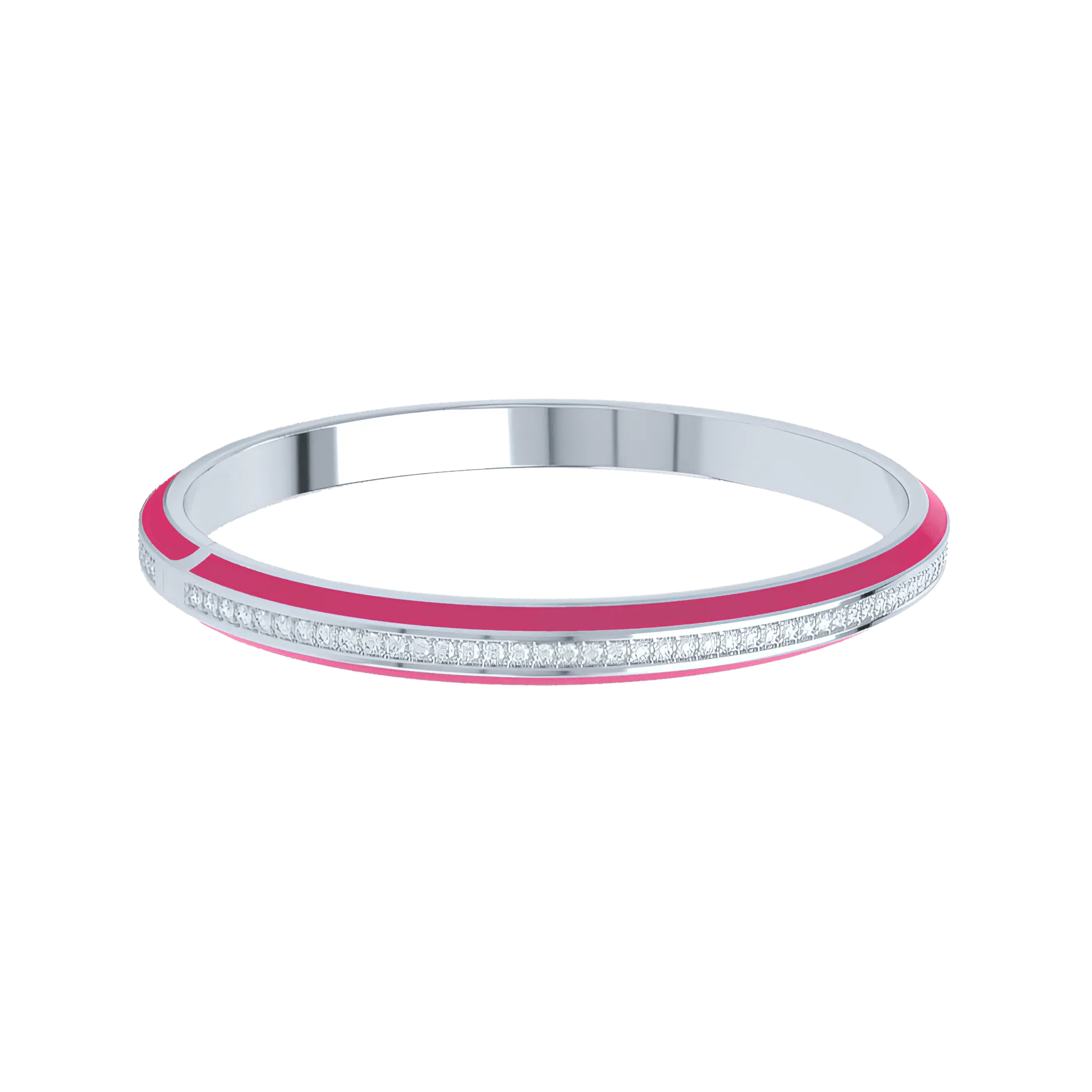 Eternity pink enamel bangle