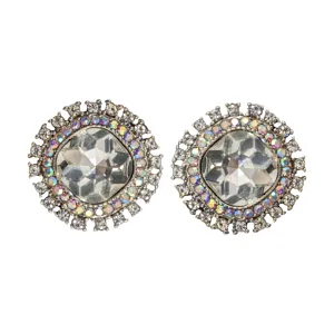 Extra Large Crystal Clip On Earrings