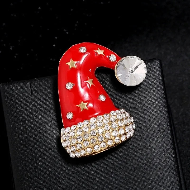 Fashion Christmas Tree Heart Shape Snowflake Alloy Enamel Artificial Pearls Rhinestones Unisex Brooches