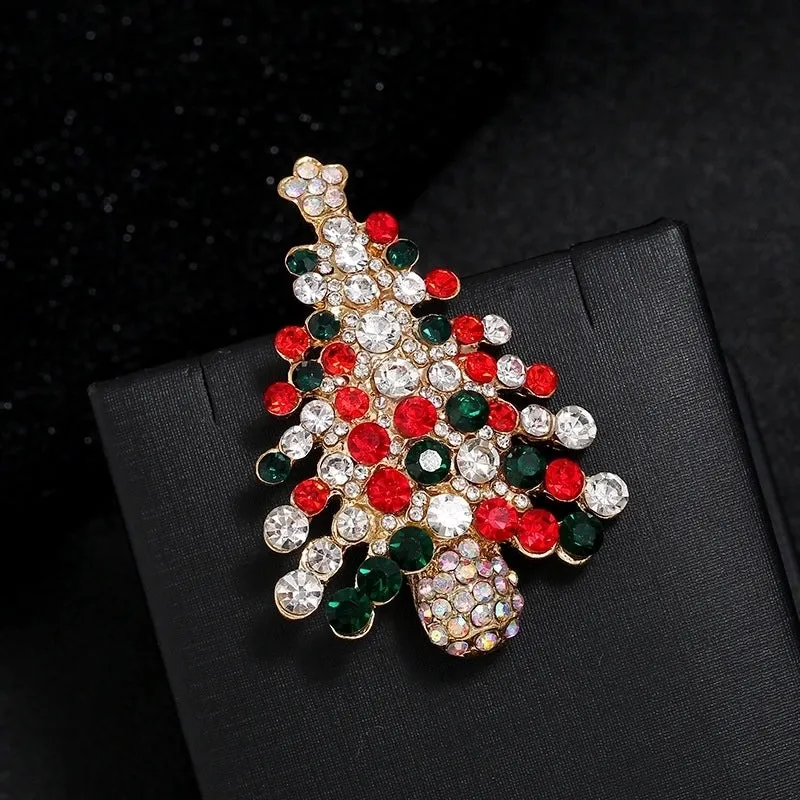 Fashion Christmas Tree Heart Shape Snowflake Alloy Enamel Artificial Pearls Rhinestones Unisex Brooches