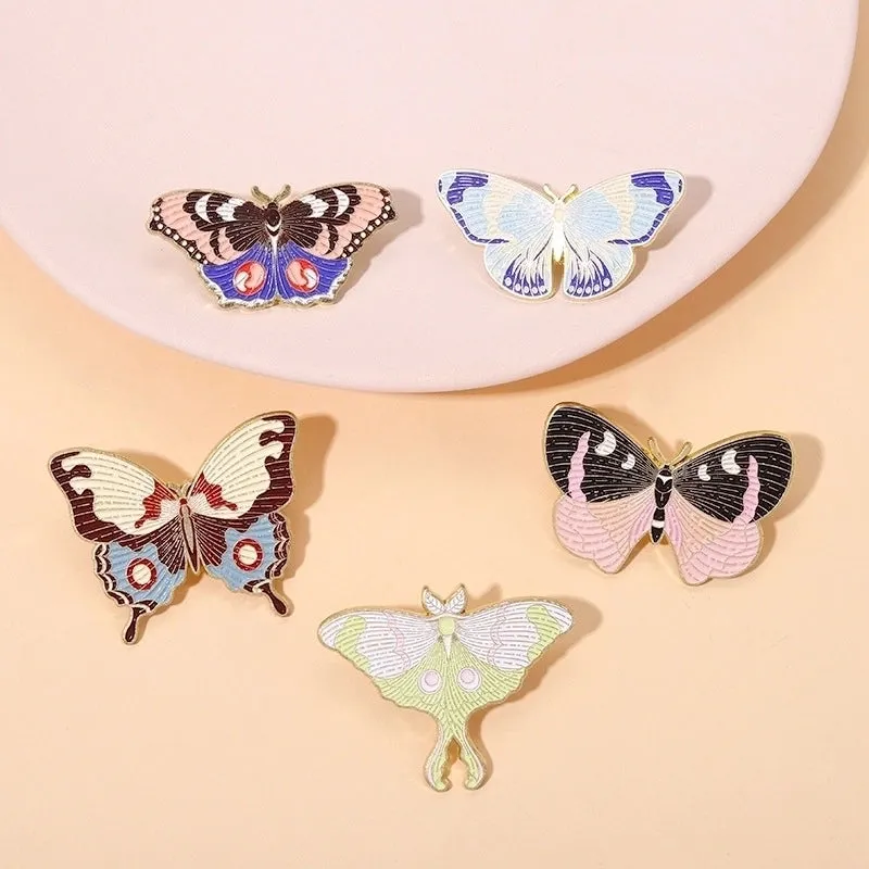 Fashion Pin Butterfly Alloy Enamel Stoving Varnish Women'S Brooches