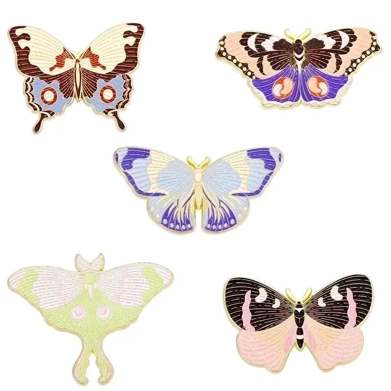 Fashion Pin Butterfly Alloy Enamel Stoving Varnish Women'S Brooches