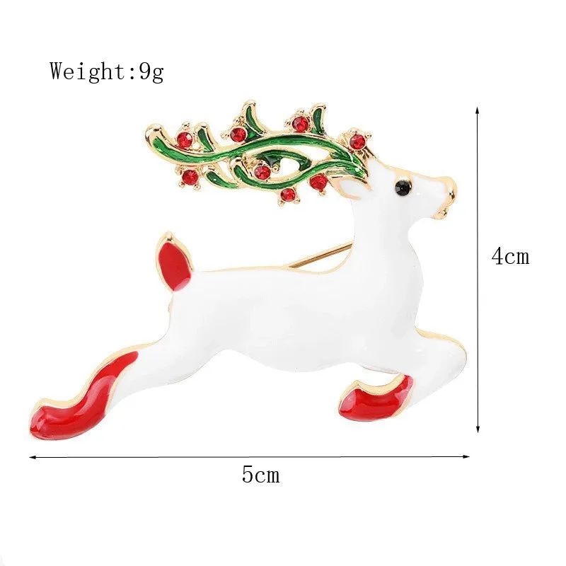 Fashion Pin Christmas Tree Santa Claus Elk Alloy Enamel Rhinestones Unisex Brooches