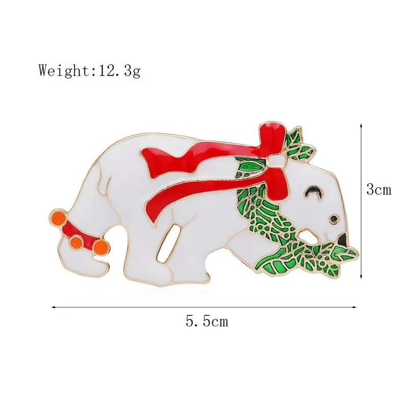 Fashion Pin Christmas Tree Santa Claus Elk Alloy Enamel Rhinestones Unisex Brooches