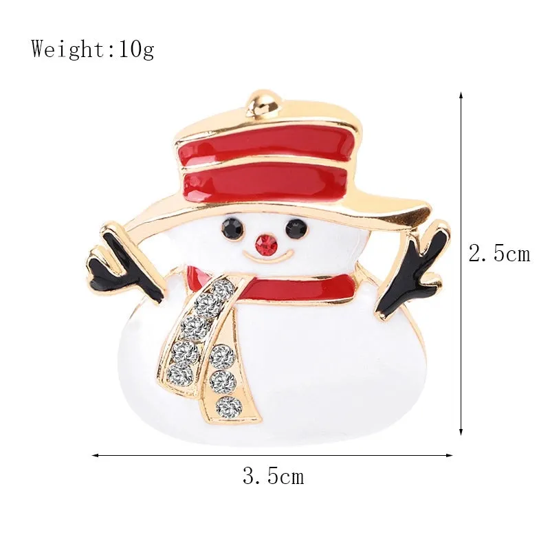 Fashion Pin Christmas Tree Santa Claus Elk Alloy Enamel Rhinestones Unisex Brooches