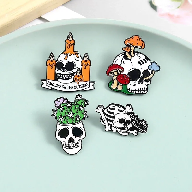 Fashion Skull Alloy Enamel Unisex Brooches