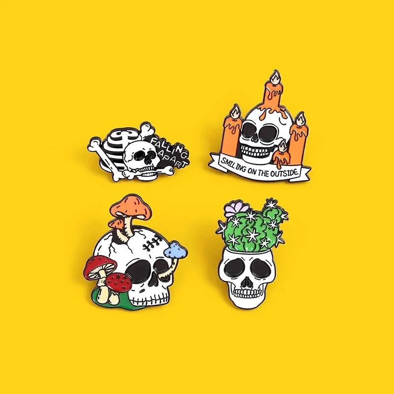 Fashion Skull Alloy Enamel Unisex Brooches