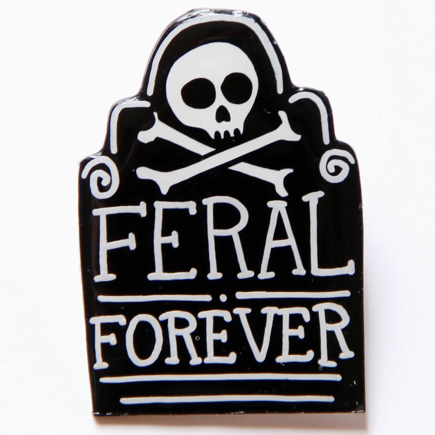 Feral Forever Gravestone Resin Pin