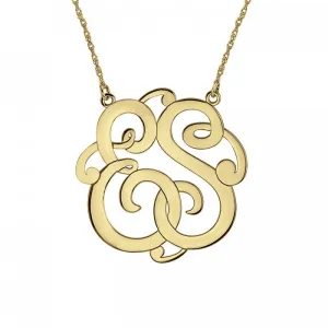 Fink's 40mm Classic Two Initial Monogram Necklace