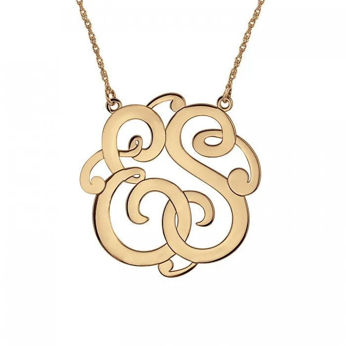 Fink's 40mm Classic Two Initial Monogram Necklace