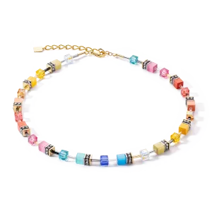 GeoCube Iconic Classic Multicolor Gold Necklace