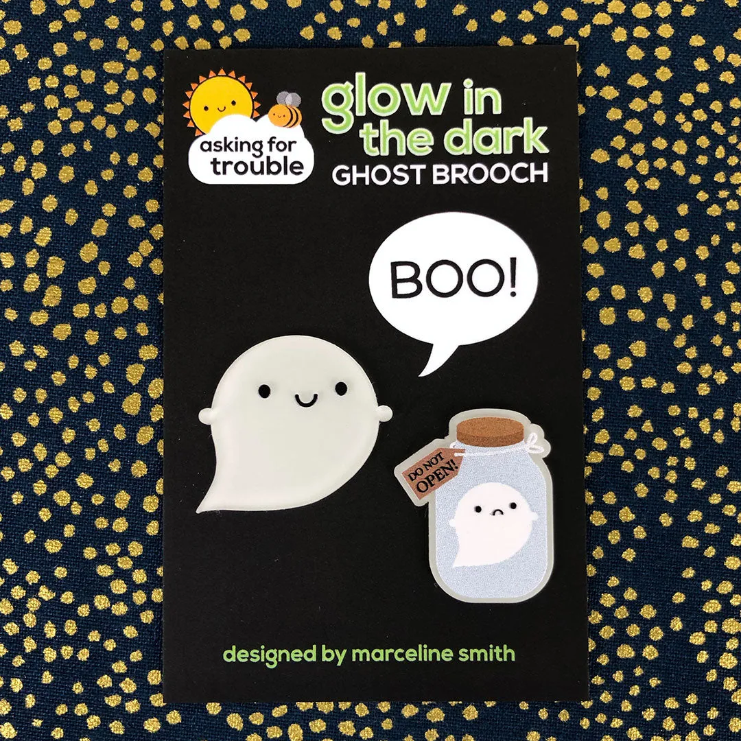 Glow in the Dark Ghost Brooches