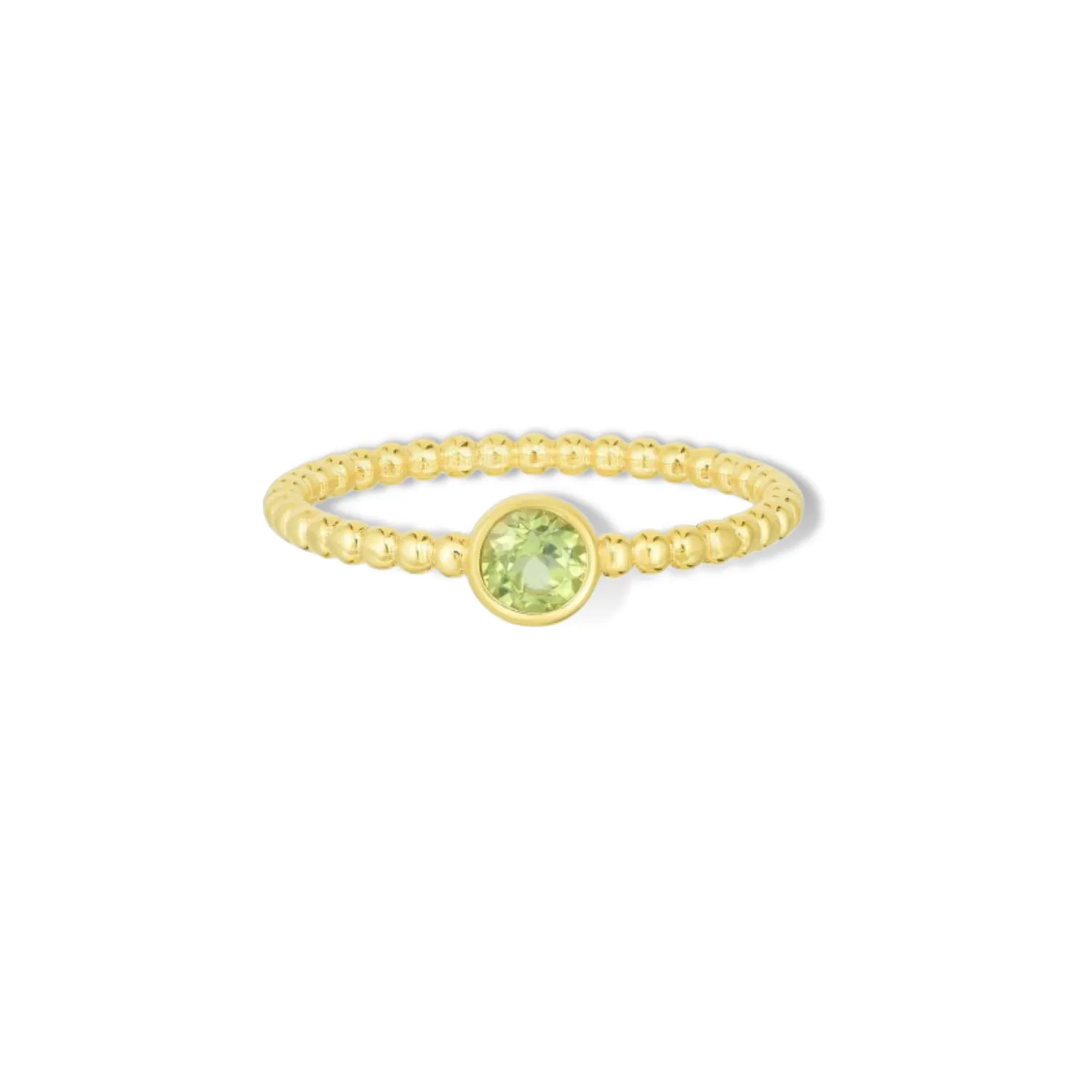 Gold Beaded Peridot Ring