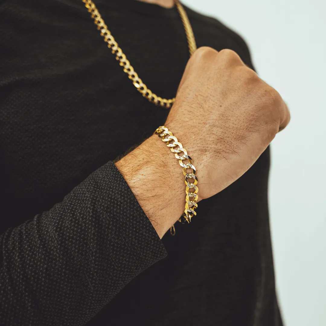 Gold Pave Curb Bracelets