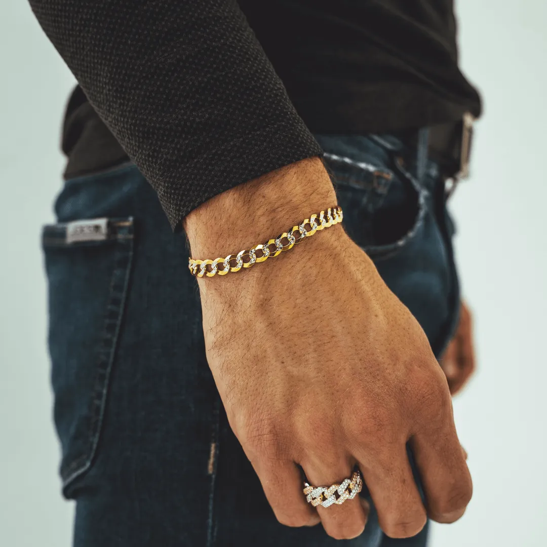 Gold Pave Curb Bracelets