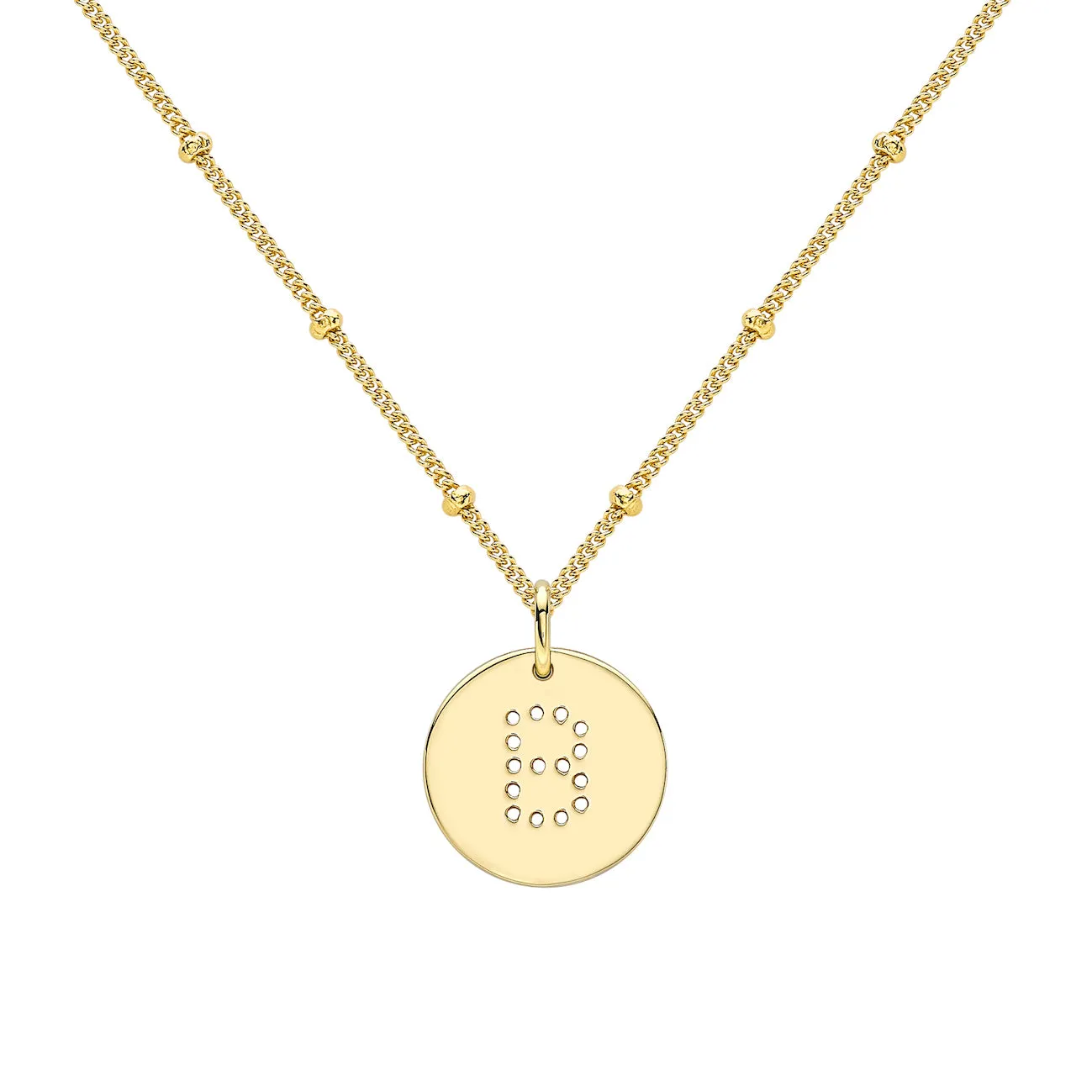 Gold Vermeil Alphabet B Necklace