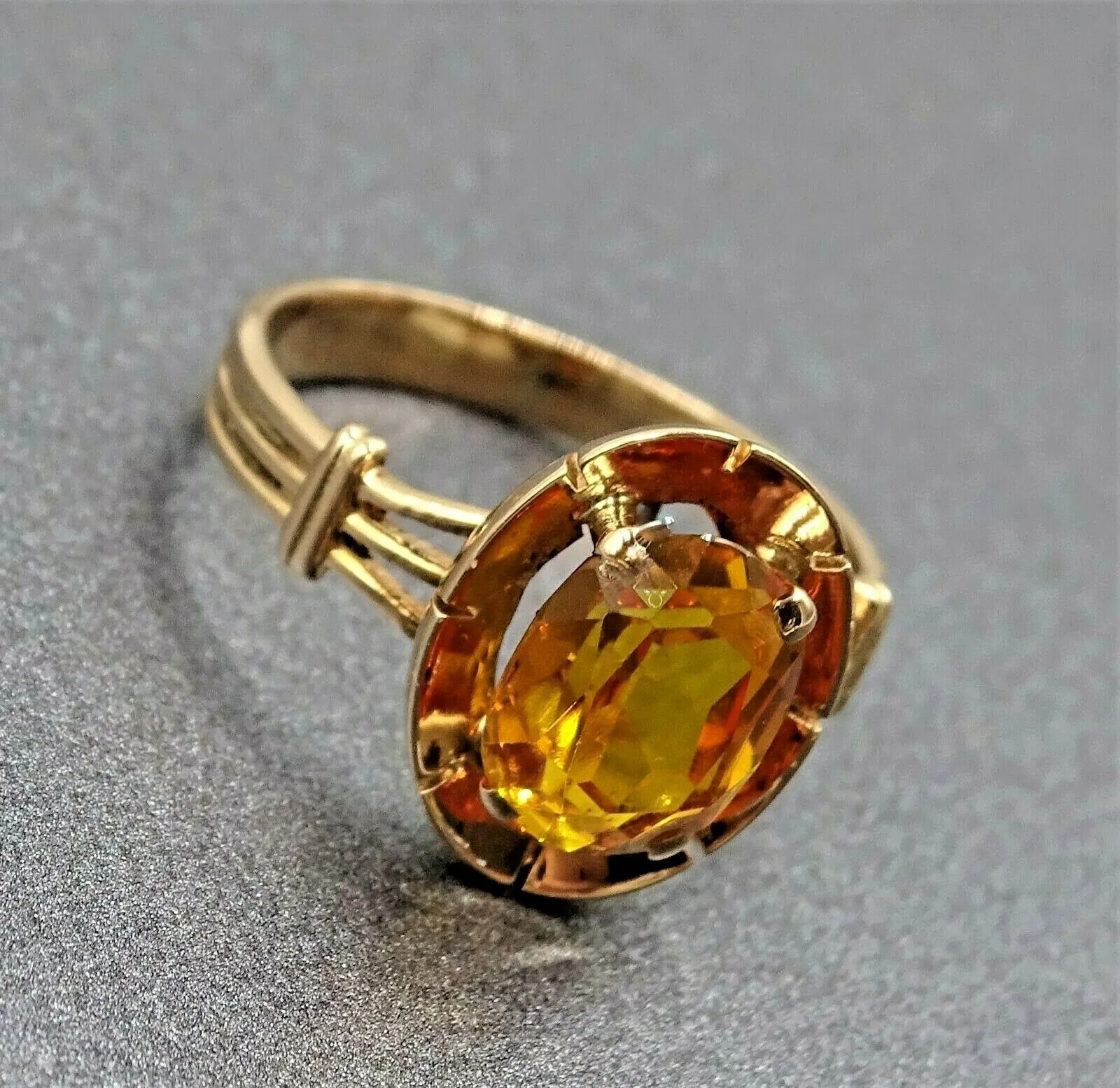 Golden Sapphire 14ct Rose Gold Ring