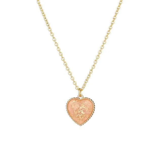 Heart Shape Pendant Link Chain Necklaces for Women Romantic Jewelry