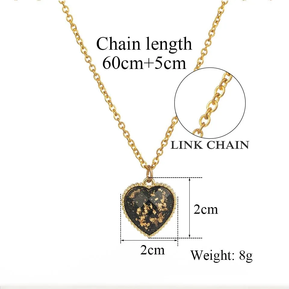 Heart Shape Pendant Link Chain Necklaces for Women Romantic Jewelry