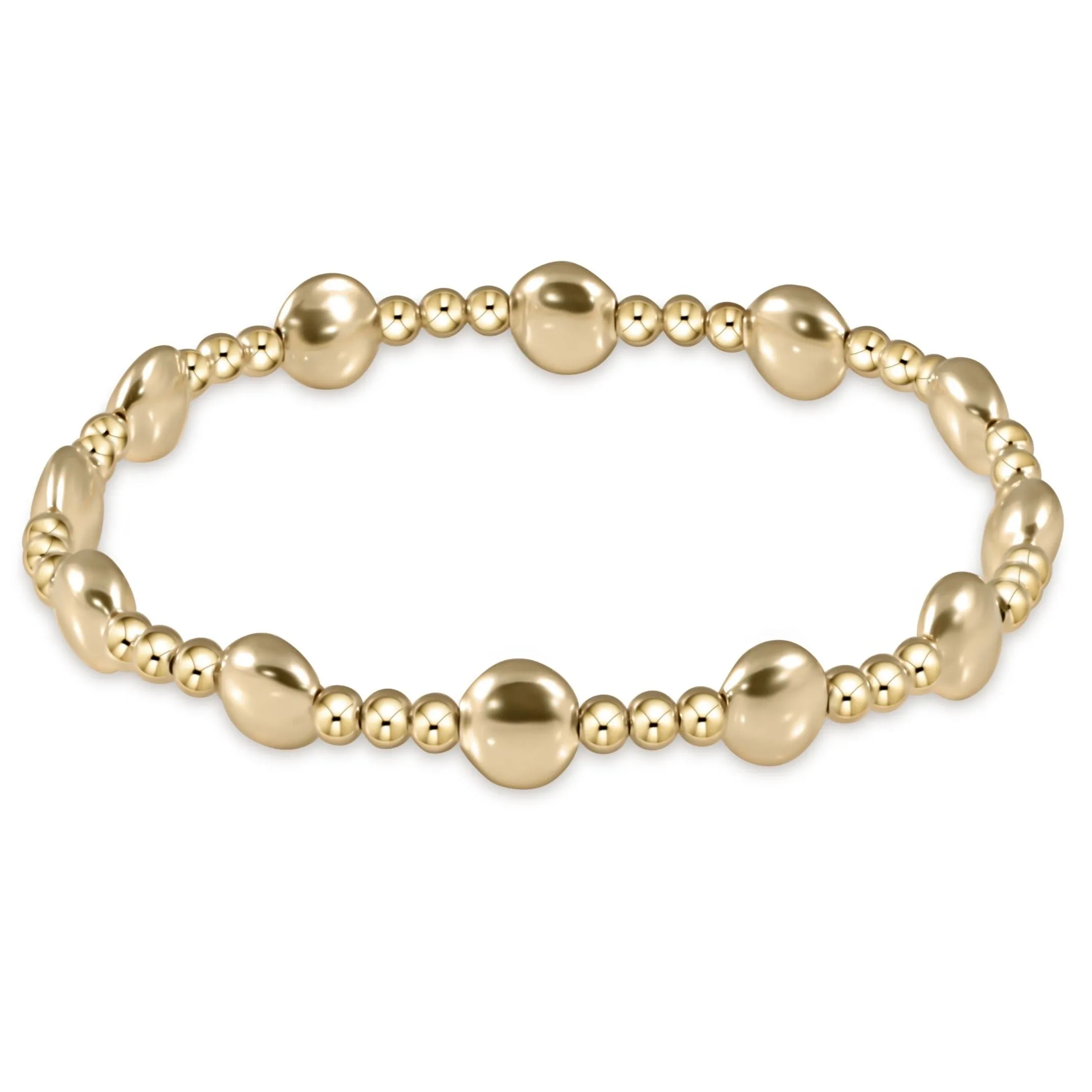 honesty gold sincerity pattern 6mm bead bracelet - gold