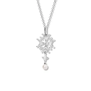 Huguenot Small Cross Pendant Silver - Pearl