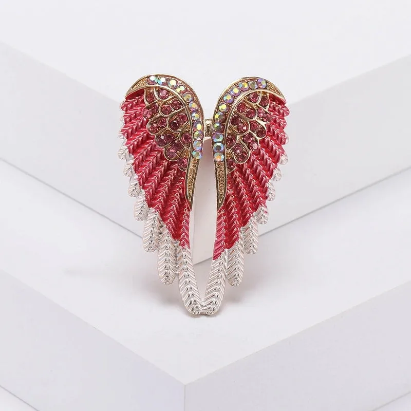 IG Style Modern Style Pin Wings Alloy Enamel Inlay Rhinestones Women'S Brooches