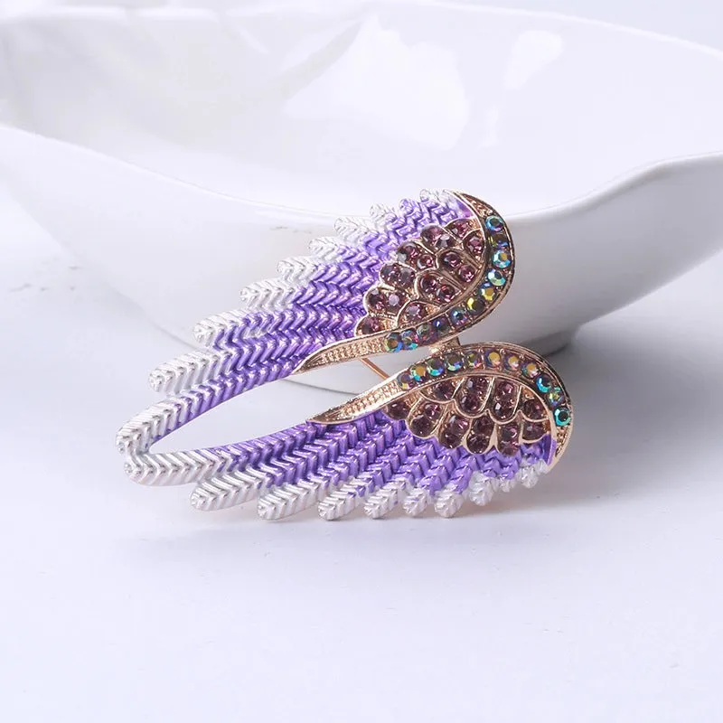 IG Style Modern Style Pin Wings Alloy Enamel Inlay Rhinestones Women'S Brooches