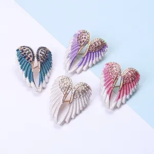 IG Style Modern Style Pin Wings Alloy Enamel Inlay Rhinestones Women'S Brooches