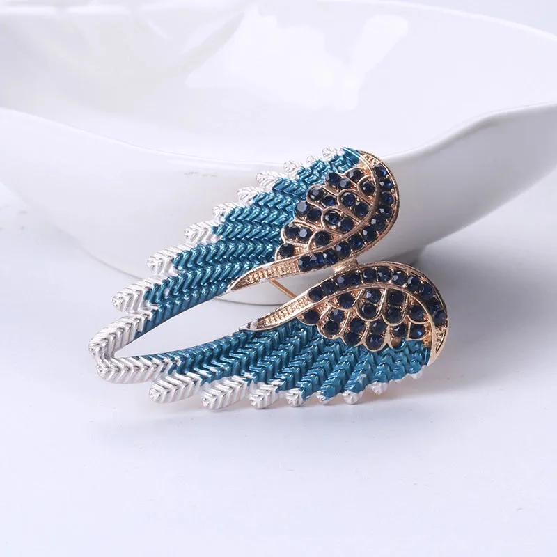 IG Style Modern Style Pin Wings Alloy Enamel Inlay Rhinestones Women'S Brooches