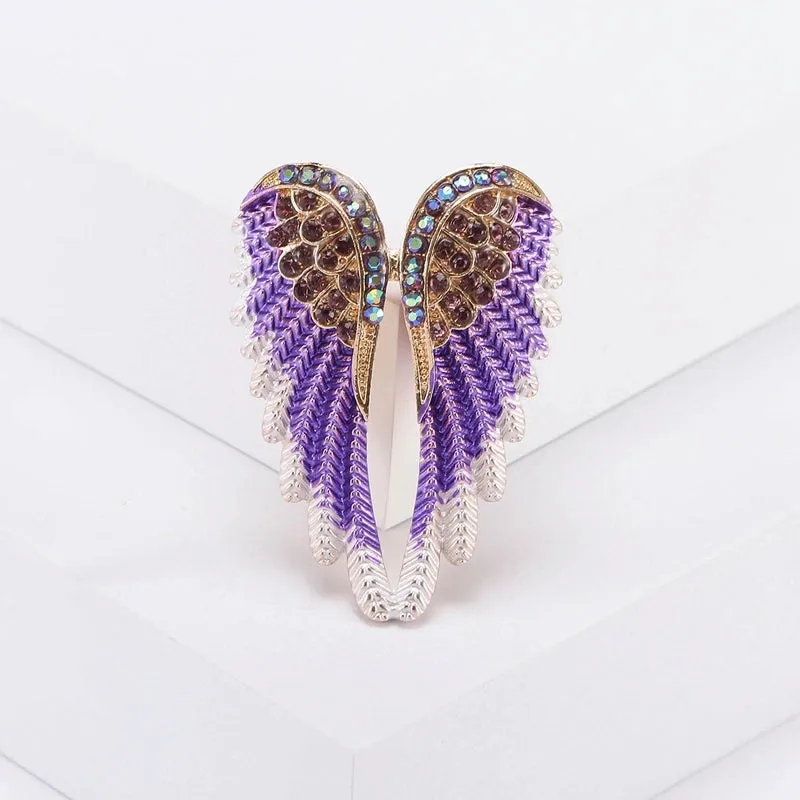 IG Style Modern Style Pin Wings Alloy Enamel Inlay Rhinestones Women'S Brooches