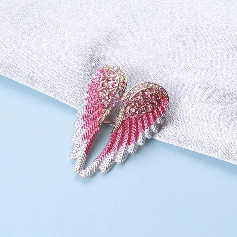 IG Style Modern Style Pin Wings Alloy Enamel Inlay Rhinestones Women'S Brooches