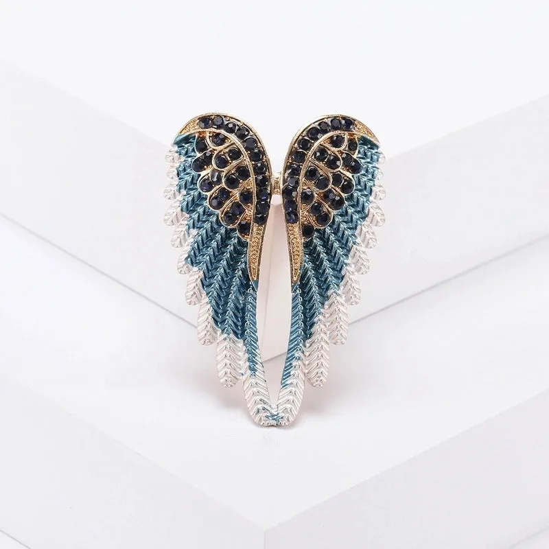 IG Style Modern Style Pin Wings Alloy Enamel Inlay Rhinestones Women'S Brooches