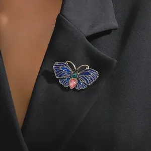 IG Style Sweet Butterfly Alloy Enamel Inlay Artificial Rhinestones Women's Brooches