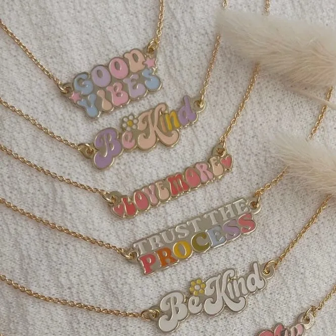 Inspirational Nameplate Necklace: Be Kind