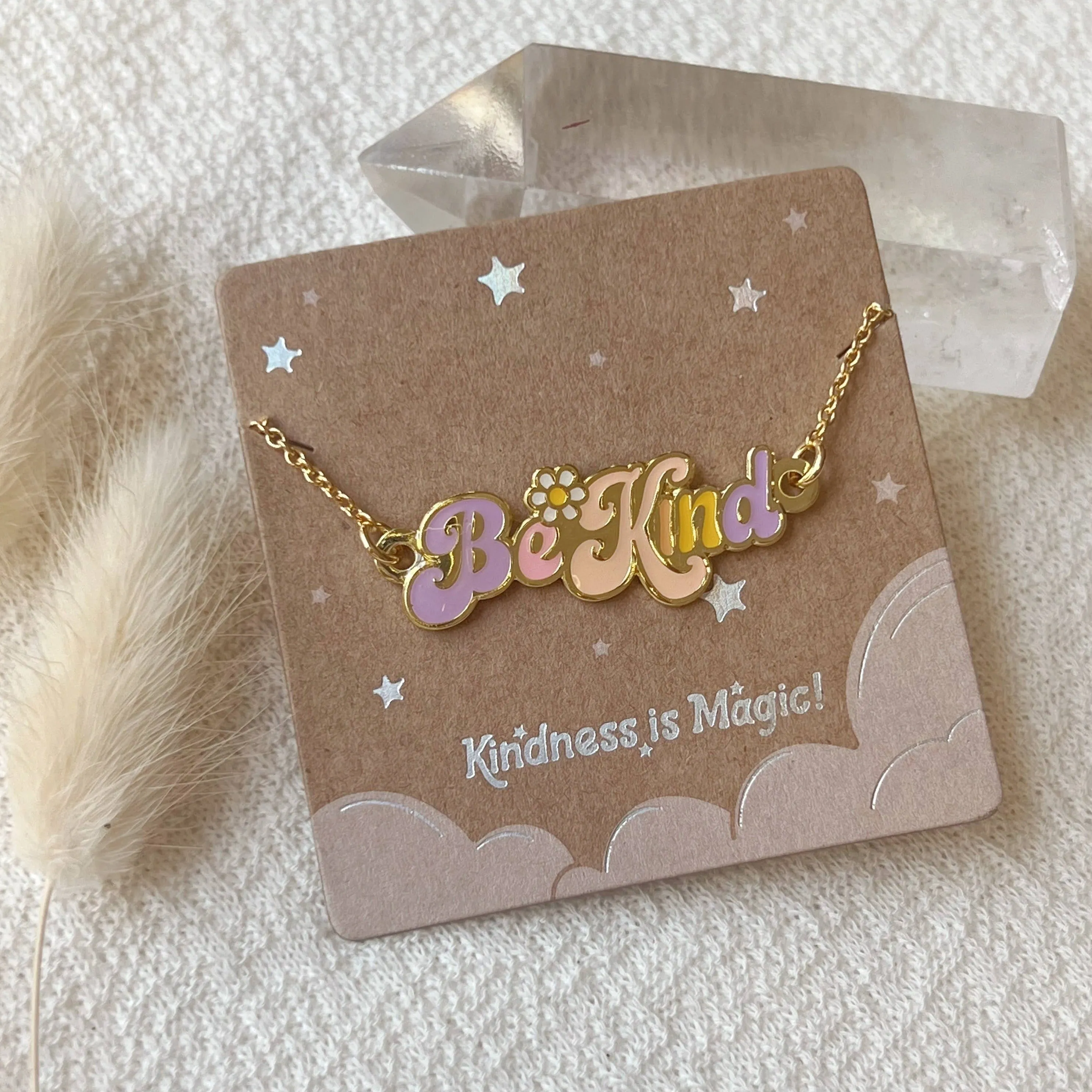 Inspirational Nameplate Necklace: Be Kind