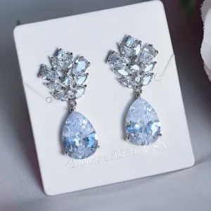 Jacqueline- Crystal Bridal Drop Earrings