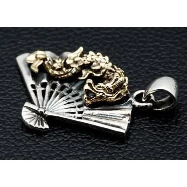 Japanese Dragon Fan Pendants