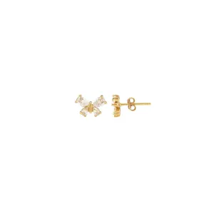 Kris Nations Butterfly Crystal Marquis Stud Earring