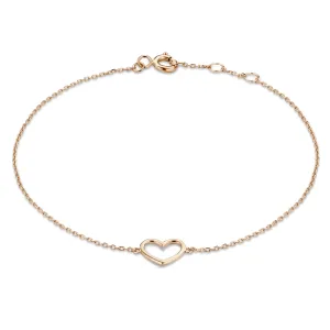 La Concorde Amore 14 karat rose gold bracelet with heart