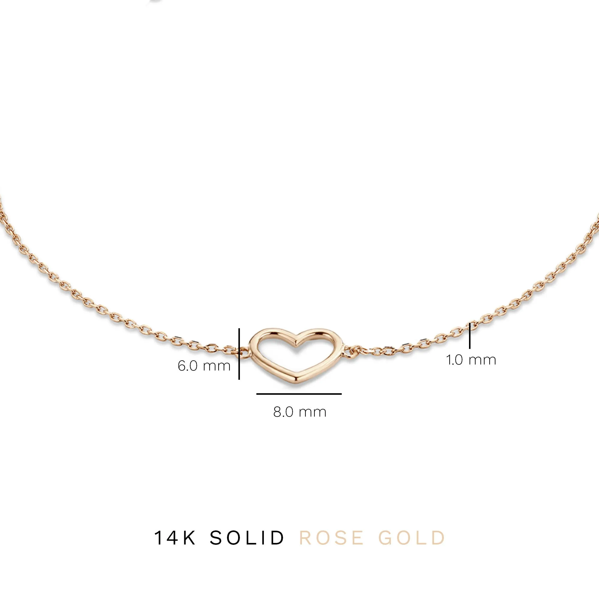 La Concorde Amore 14 karat rose gold bracelet with heart