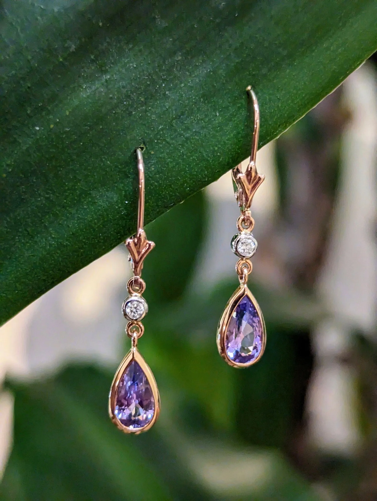 Lavender Spinel Dangle Earrings