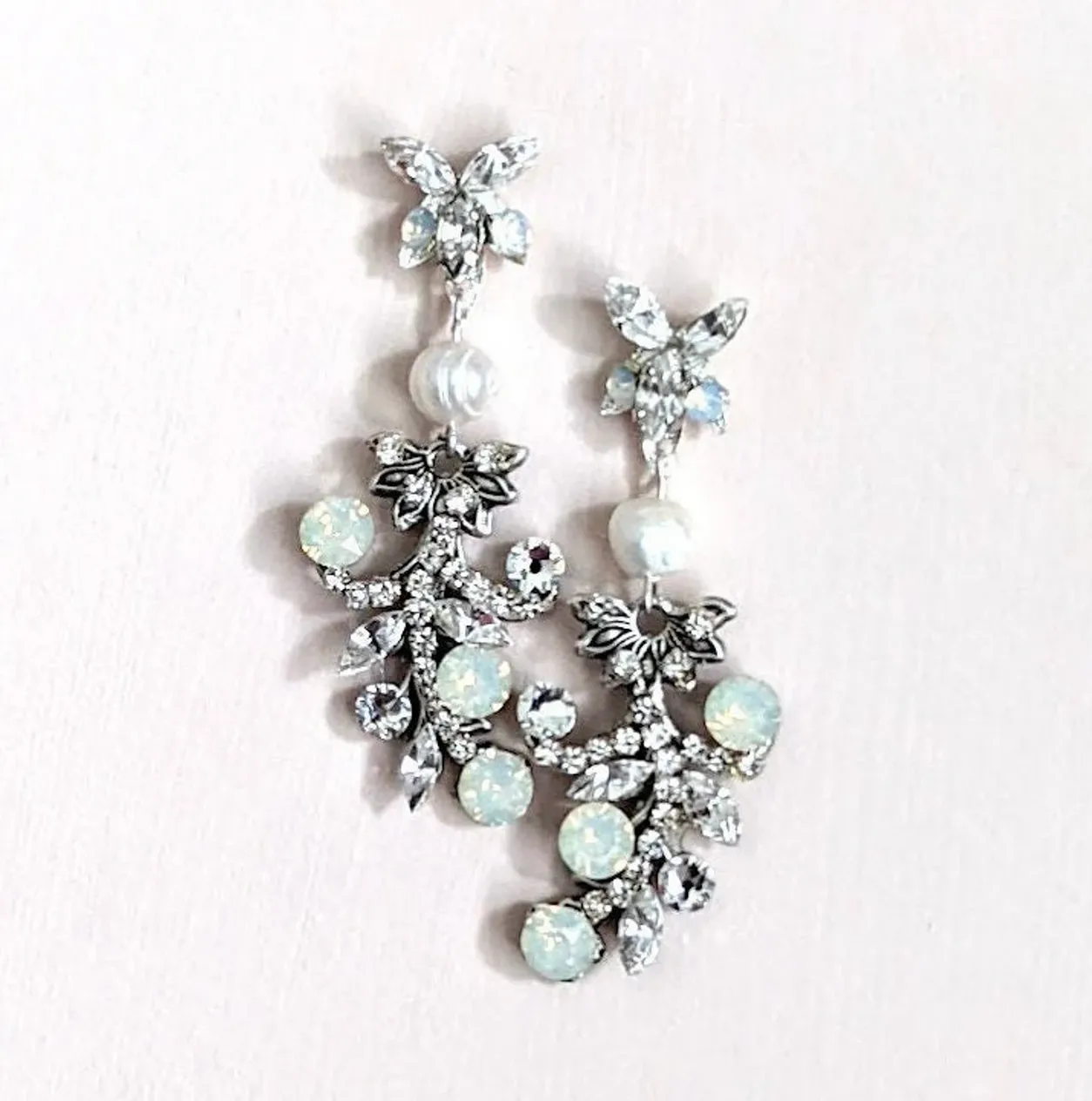 Leaf White Opal Earrings Sezel