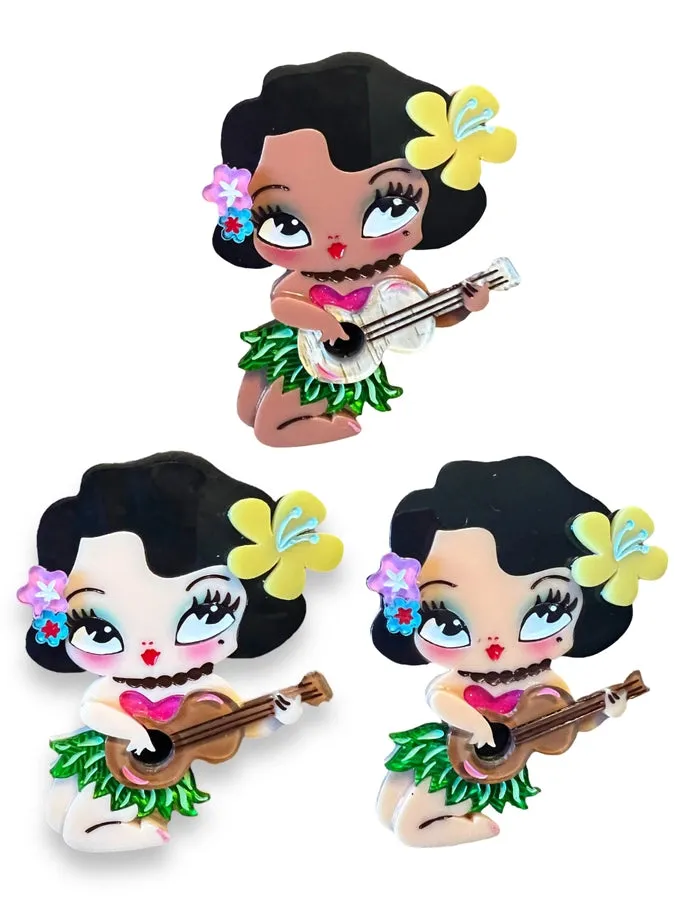 Lipstick & Chrome : Tiki Hula Girl Brooch x By Miss Fluff