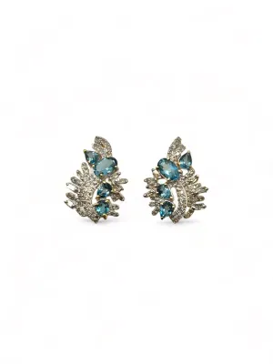 LONDON BLUE TOPAZ DIAMOND EARRINGS