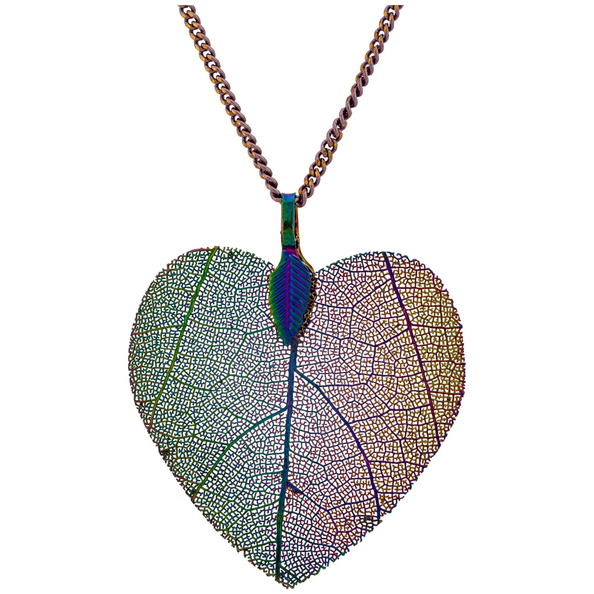 Lustrous Leaf Heart Necklace