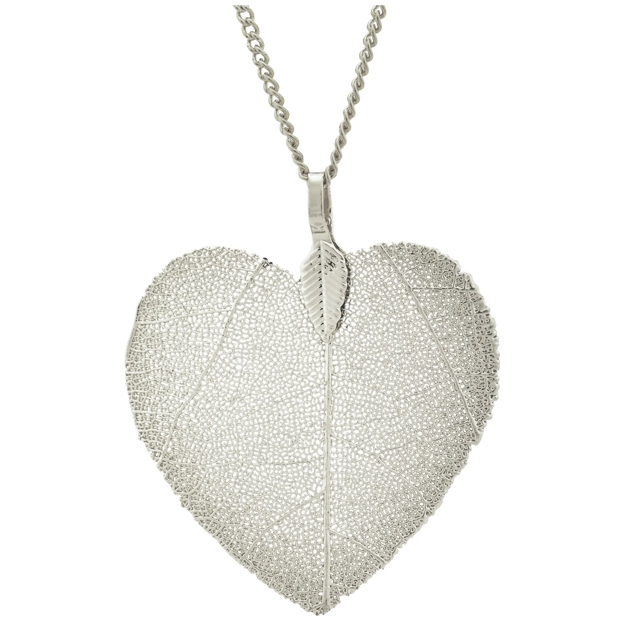 Lustrous Leaf Heart Necklace