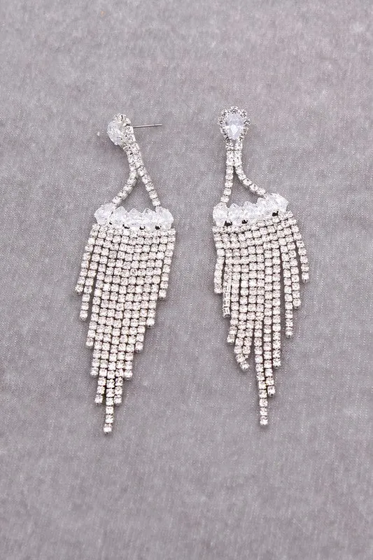 Luxury Cubic Zirconia Tassel Drop Earrings