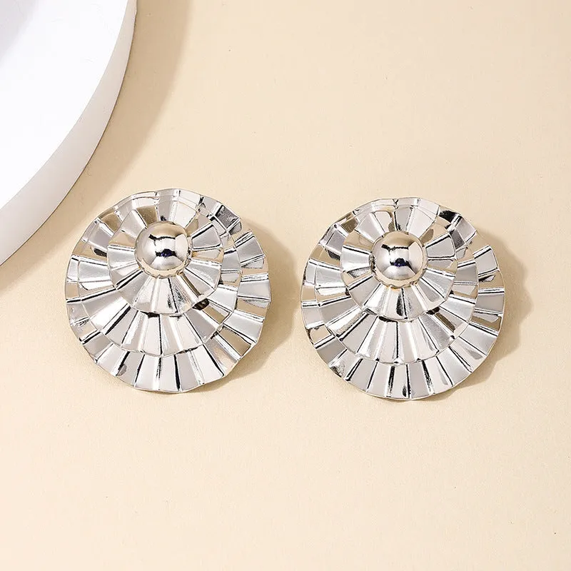 Luxury Floral Pleated Earrings with Vintage Charm